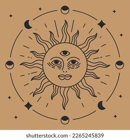 sun alchemy sketch style icon