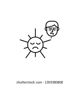 Sun, allergic face icon. Element of problems with allergies icon. Thin line icon for website design and development, app development. Premium icon