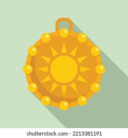 Sun amulet icon flat vector. Japan magic. Esoteric nazar