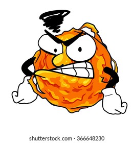 Sun angry, vector art and illustration.
