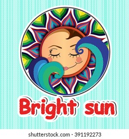 Sun applique paper. Tourism. A symbol of joy.Summer.Wave.Fairy tale character.