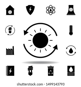 sun, arrow icon . Set of alternative energy illustrations icons. Can be used for web, logo, mobile app, UI, UX