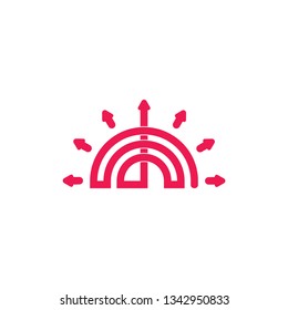 sun arrows geometric line logo vector