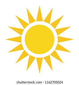 Sun Art Deco, Icon Shine, Simple Sign, Sunshine Sun Flat Design Icon Vector, Seasons Sunny Weather, Sun Weather  Illustration, Forecast Logo