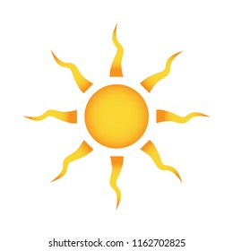 sun art sign vector isolated, weather forecast icon, sun vector seasons sunny weather, sunny weather icon illustration