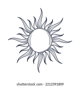 sun astrology icon isolated flat