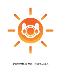 sun astronaut logo gradient design template icon element
