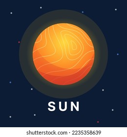 Sun astronomy vector. Solar system vector illustration.