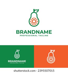 Logotipo de aguacate Sun, adecuado para negocios relacionados con Sun y Aguacate