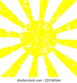 Sun Background with Grunge Effect. Vector Illustration