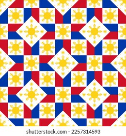 sun background. seamless ceramic tile pattern of philippines. vector illustration