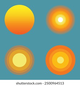 Sun background set ,Vector graphics.