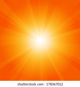 Sun background with shining rays. Sunbeams. Sun-rays. Vector illustration