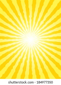 Sun background with shining rays. Sunbeams. Sun-rays. Vector