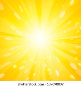 Sun background with yellow burst