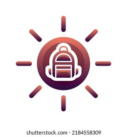 sun backpack logo gradient design template icon element