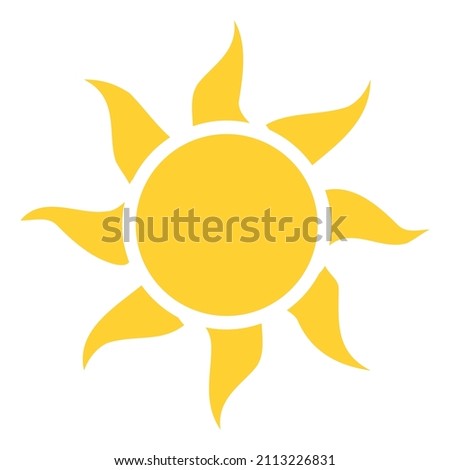 Sun badge in retro tribal style. Vintage yellow emblem