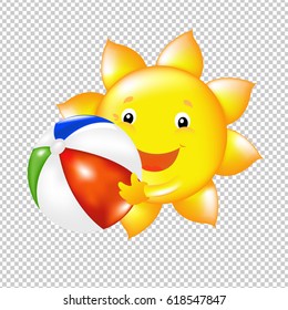 Sun With Ball Gradient Mesh, Vector Illustration