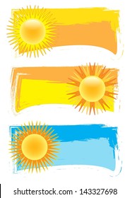 Sun Banner on White Background