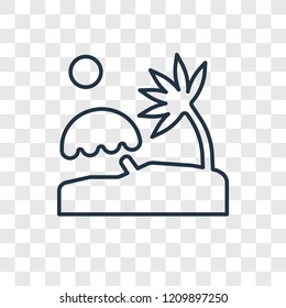 Sun bath concept vector linear icon isolated on transparent background, Sun bath concept transparency concept in outline style