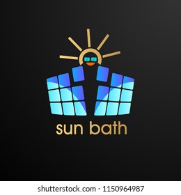 sun bath logo concept for beauty and spa logo company. sun bath is symbol beauty and live. vector logo, symbol, sign, or mark design illustration