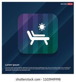 Sun bathe on the chaise longue with umbrella Icon