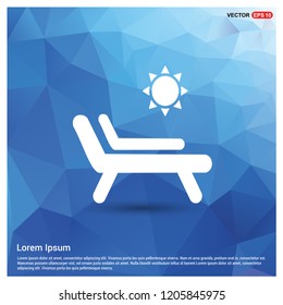 Sun bathe on the chaise longue with umbrella Icon - Free vector icon