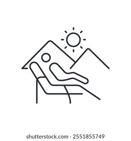 sun bathing icon. vector.Editable stroke.linear style sign for use web design,logo.Symbol illustration.