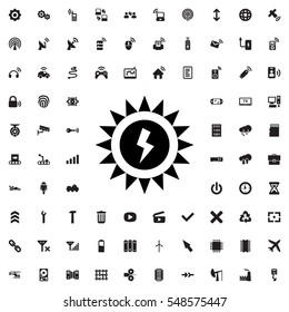 sun battery icon vector illustration sign symbol