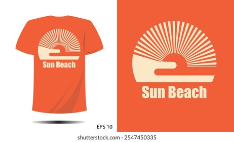 Sun beach cool design Vector illustrations. For t-shirt prints and other uses
