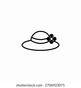 Vector de signo de icono de sombrero de Sun Beach