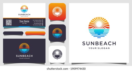 Sun beach logo design inspiration.