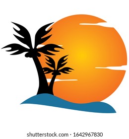 SUN BEACH LOGO IMAGES DESIGN VECTOR
