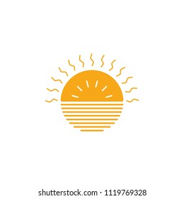 sun beach orange juice abstract symbol vector