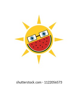 sun beach summer icon vector