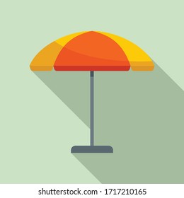 Sun Beach Umbrella Icon. Flat Illustration Of Sun Beach Umbrella Vector Icon For Web Design