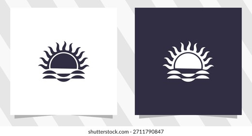 Diseño del logotipo de las olas de la playa del sol