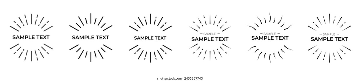 sun beam sun ray circle text title template