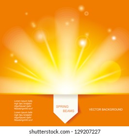 Sun Beams with Orange Yellow Blurred and Paper Sticker