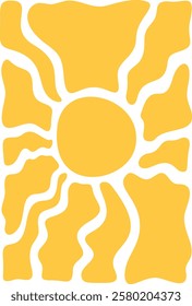 Sun beams shining groovy poster