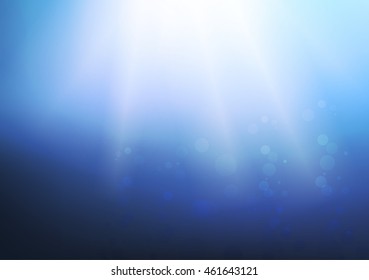 Sun Beams Underwater - Vector Illustration 