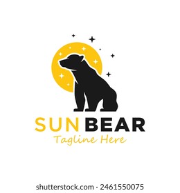 sun bear illustration logo design