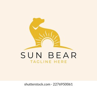 Sun bear logo design vector