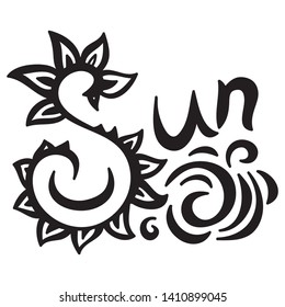 Sun. Beautiful decorative element. Vector illustration