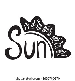 Sun. Beautiful decorative element. Vector illustration