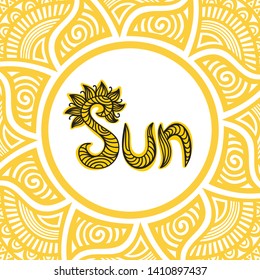 Sun. Beautiful nature background. Vector illustration