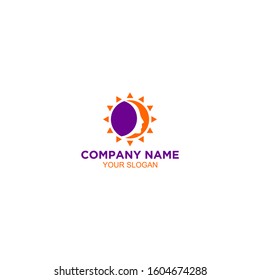 Sun Beauty Logo Design Vector