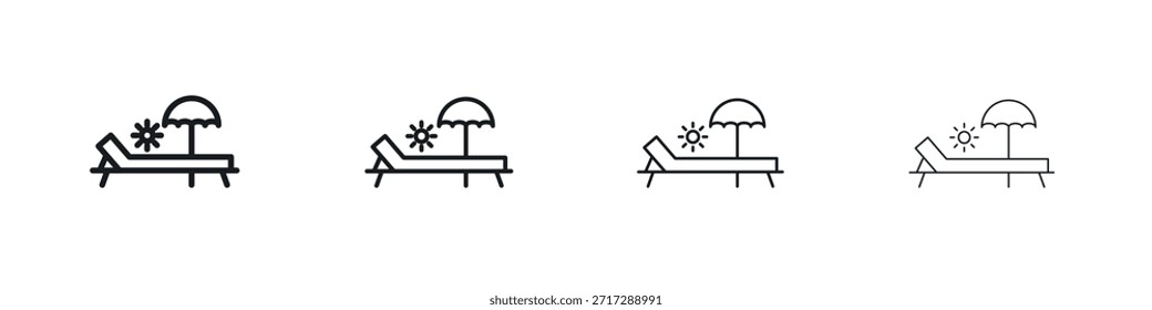 Icono de la cama solar Eps10. iconos Diseño gráfico