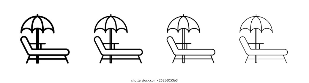 Ícone de cama de sol Sinal de ilustração plana