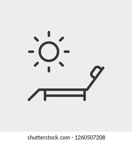 Sun bed icon isolated on background. Deck chair symbol modern, simple, vector, icon for website design, mobile app, ui. Vector Illustration